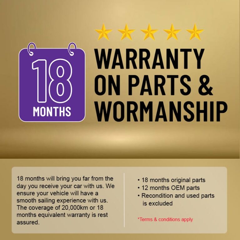 18 months warranty on parts & workmanship